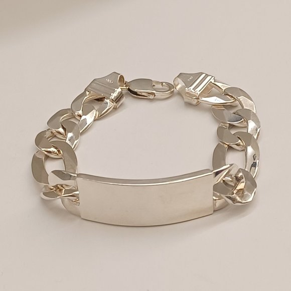 925 sterling silver Figaro style men bracelet